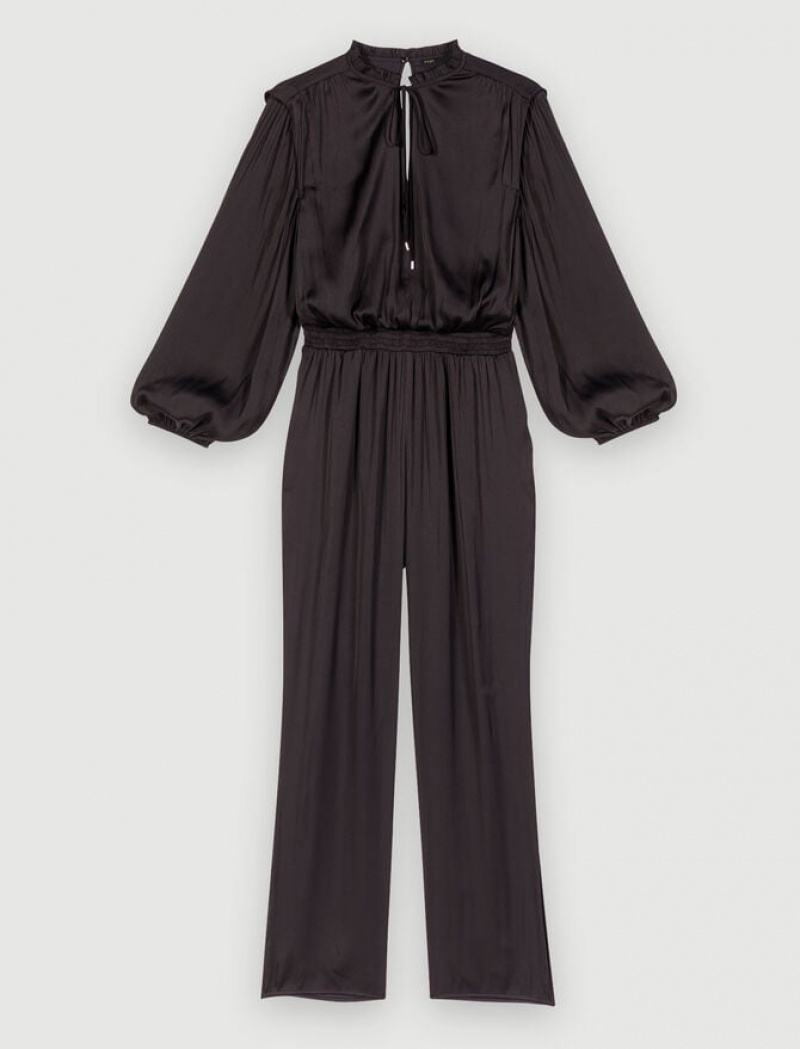 Maje Long Cinched Jumpsuit Dames Zwart | CRYZKVQ-82